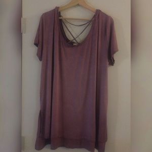 Umgee Strappy Tunic in Dusty Mauve XL